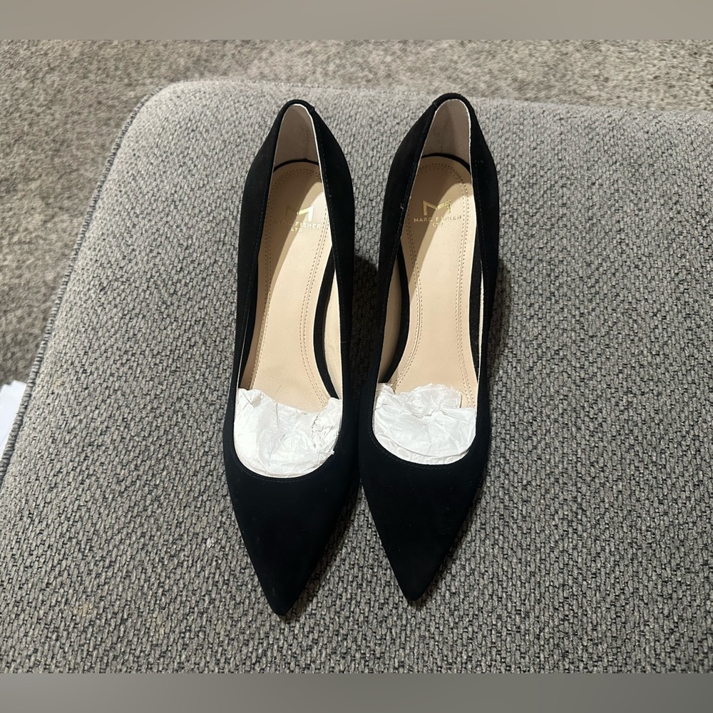 Marc Fisher Black Suede Heels